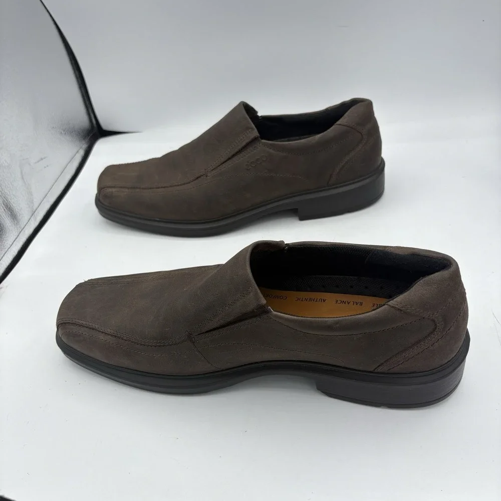 Ecco Shoes Mens Size 12.5‎ EU 46 Helsinki 2 Leather Loafers Dark Brown Slip On